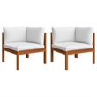 vidaXL 5 Piece Solid Acacia Wood Large Garden Lounge Set in Cream