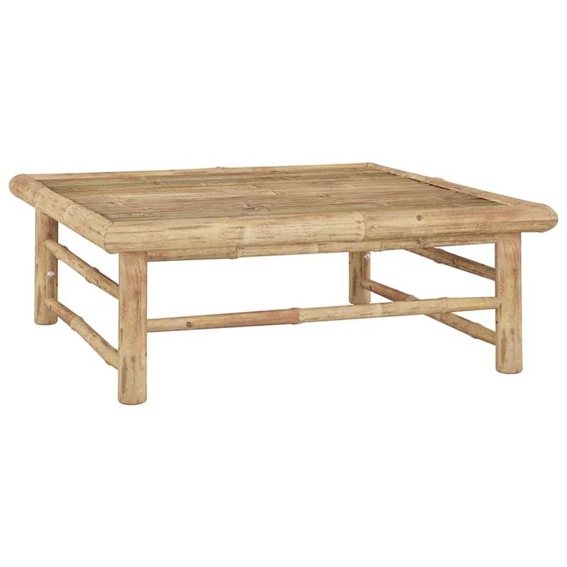 vidaXL 6 Piece Bamboo Garden Lounge Set in White/Cream/Natural