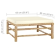 vidaXL 4 Piece Bamboo Garden Lounge Set in White/Cream