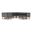 vidaXL 9 Piece Steel Large Garden Lounge Set in Gray