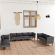 vidaXL 10 Piece Steel Garden Lounge Set in Gray/Anthracite