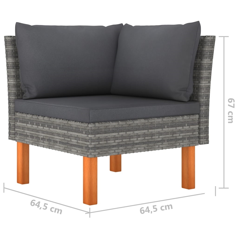 vidaXL 10 Piece Steel Garden Lounge Set in Gray/Anthracite