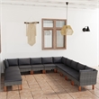 vidaXL 12 Piece Garden Lounge Set in Gray/Anthracite