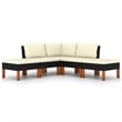 vidaXL 5 Piece Garden Lounge Set in Black/White/Cream