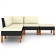 vidaXL 5 Piece Garden Lounge Set in Black/White/Cream