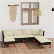 vidaXL 7 Piece Steel Garden Lounge Set in Black/White/Cream