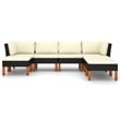 vidaXL 7 Piece Steel Garden Lounge Set in Black/White/Cream