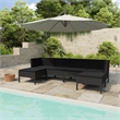 vidaXL 6 Piece Small Garden Furniture Set in Black