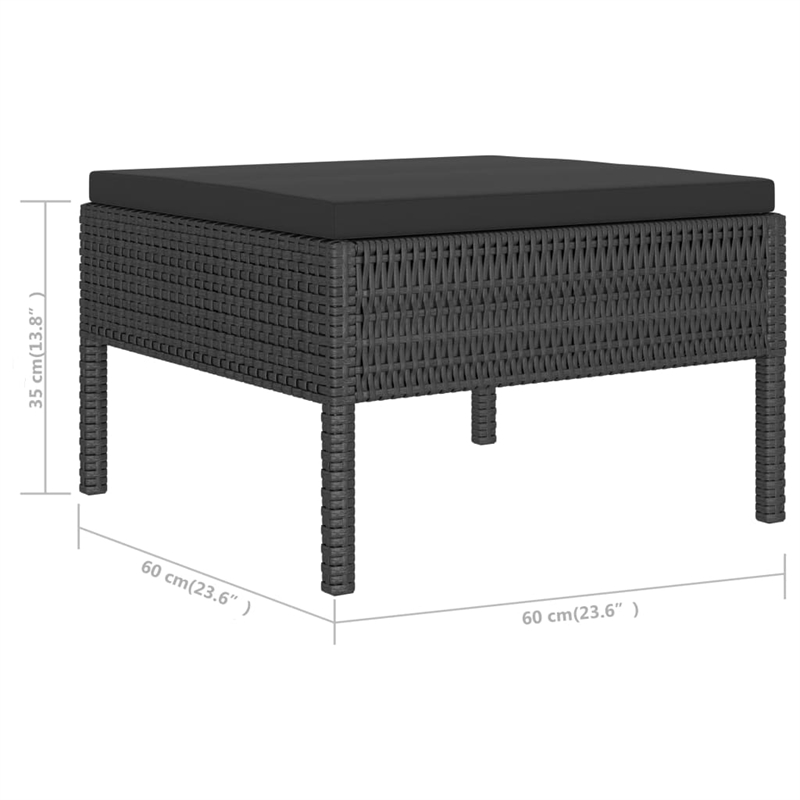 vidaXL 6 Piece Small Garden Furniture Set in Black