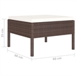 vidaXL 4 Piece Steel Small Garden Furniture Set in White/Brown/Cream