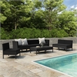 vidaXL 9 Piece Steel Garden Furniture Set in Black