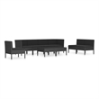 vidaXL 9 Piece Steel Garden Furniture Set in Black