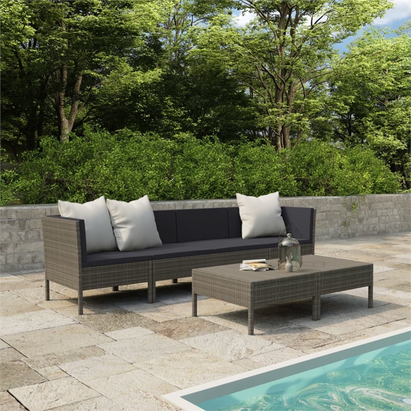 vidaXL 6 Piece Garden Furniture Set in Gray/Anthracite