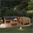 vidaXL 5 Piece Solid Acacia Wood Garden Lounge Set in Gray