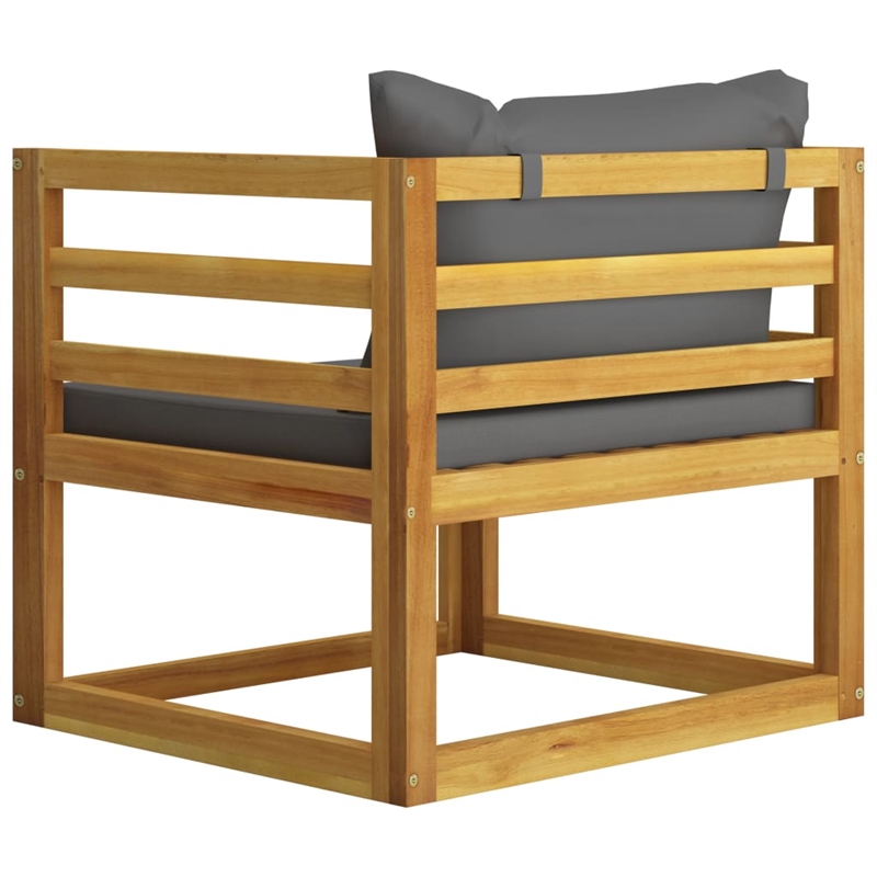 vidaXL 5 Piece Solid Acacia Wood Garden Lounge Set in Gray