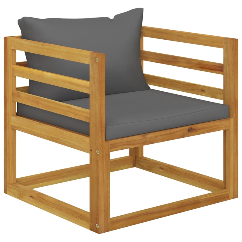 vidaXL 5 Piece Solid Acacia Wood Garden Lounge Set in Gray
