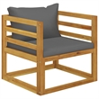 vidaXL 5 Piece Solid Acacia Wood Garden Lounge Set in Gray