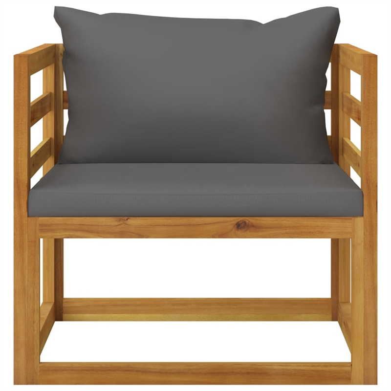 vidaXL 5 Piece Solid Acacia Wood Garden Lounge Set in Gray