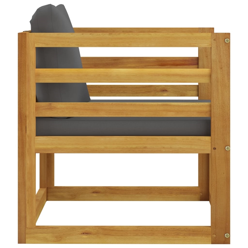 vidaXL 5 Piece Solid Acacia Wood Garden Lounge Set in Gray