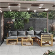 vidaXL 8 Piece Solid Acacia Wood Garden Lounge Set in Gray