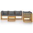 vidaXL 6 Piece Solid Acacia Wood Large Garden Lounge Set in Gray