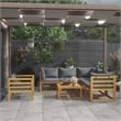 vidaXL 7 Piece Solid Acacia Wood Garden Lounge Set in Gray