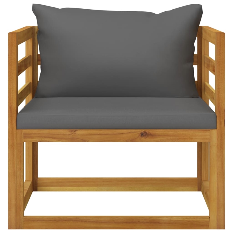 vidaXL 7 Piece Solid Acacia Wood Garden Lounge Set in Gray