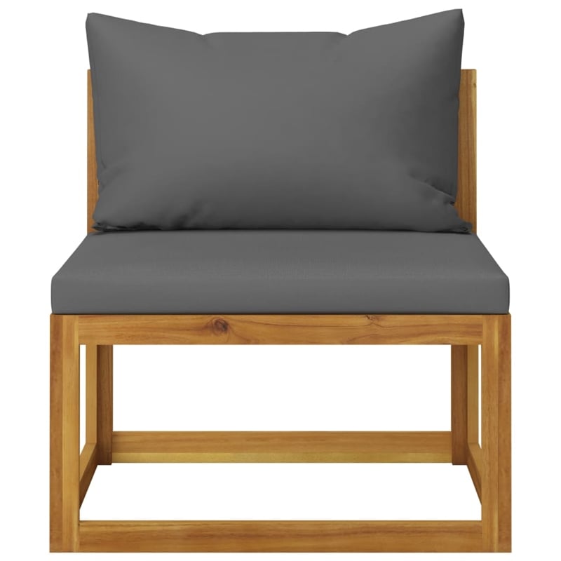 vidaXL 12 Piece Solid Acacia Wood Garden Lounge Set in Gray/Natural