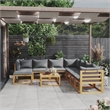 vidaXL 9 Piece Solid Acacia Wood Garden Lounge Set in Gray