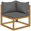 vidaXL 7 Piece Solid Acacia Wood Garden Lounge Set in Gray/Natural