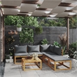 vidaXL 6 Piece Solid Acacia Wood Large Garden Lounge Set in Gray/Natural