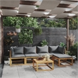 vidaXL 6 Piece Solid Acacia Wood Garden Lounge Set in Gray