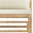 vidaXL 6 Piece Bamboo Small Garden Lounge Set in White/Cream