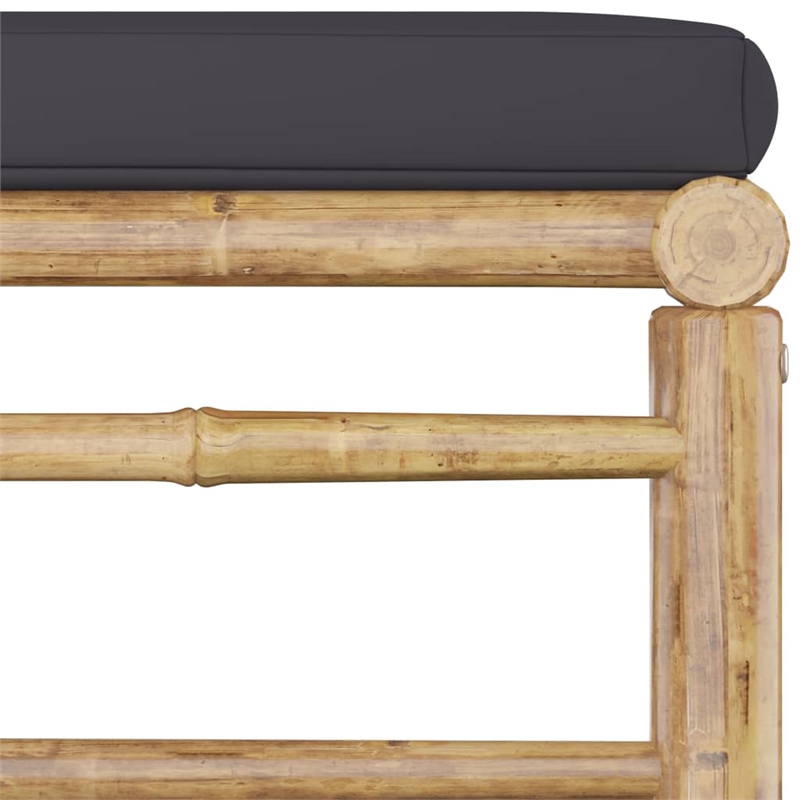 vidaXL 6 Piece Bamboo Medium Garden Lounge Set in Gray