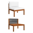 vidaXL 11 Piece Solid Acacia Wood Large Garden Lounge Set in Cream