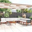 vidaXL 9 Piece Solid Acacia Wood Large Garden Lounge Set in Cream