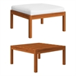 vidaXL 9 Piece Solid Acacia Wood Large Garden Lounge Set in Cream