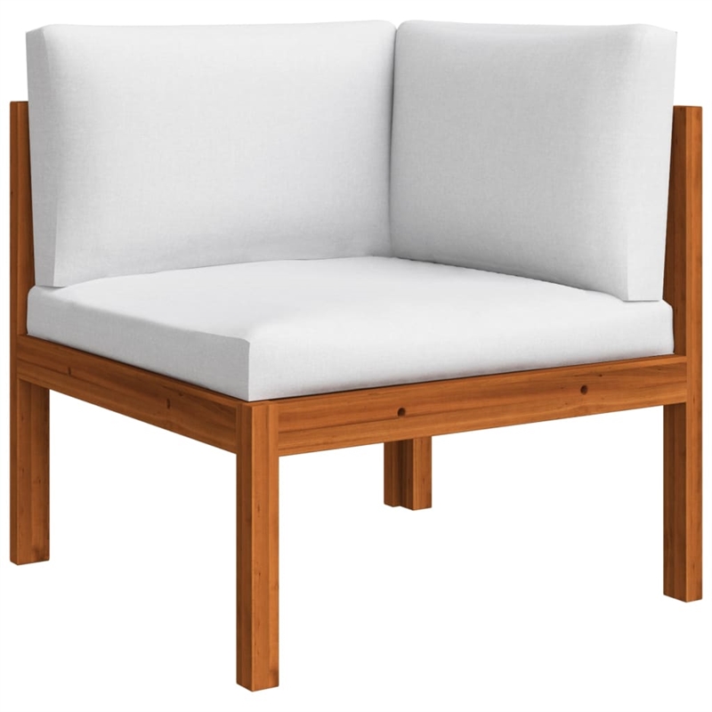 vidaXL 9 Piece Solid Acacia Wood Large Garden Lounge Set in Cream