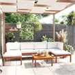 vidaXL 7 Piece Solid Acacia Wood Garden Lounge Set in Cream/Natural