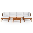 vidaXL 7 Piece Solid Acacia Wood Garden Lounge Set in Cream/Natural