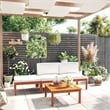vidaXL 4 Piece Solid Acacia Wood Garden Lounge Set in Cream