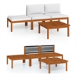 vidaXL 4 Piece Solid Acacia Wood Garden Lounge Set in Cream