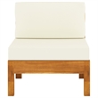 vidaXL 7 Piece Solid Acacia Wood Lounge Set in White/Cream