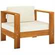 vidaXL 8 Piece Solid Acacia Wood Lounge Set in Cream