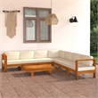 vidaXL 8 Piece Solid Acacia Wood Lounge Set in White/Cream