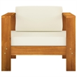 vidaXL 9 Piece Solid Acacia Wood Large Lounge Set in White/Cream