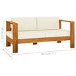vidaXL 9 Piece Solid Acacia Wood Lounge Set in White/Cream