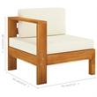 vidaXL 9 Piece Solid Acacia Wood Lounge Set in White/Cream