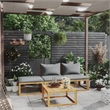 vidaXL 4 Piece Solid Acacia Wood Garden Lounge Set in Gray/Brown