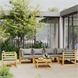 vidaXL 7 Piece Solid Acacia Wood Garden Lounge Set in Gray/Brown